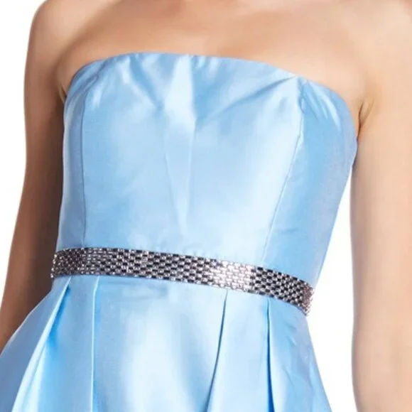 MARINA New Ball Gown Long Dress Strapless Embellished Maxi Midi Women's 10 Blue - Picture 3 of 17